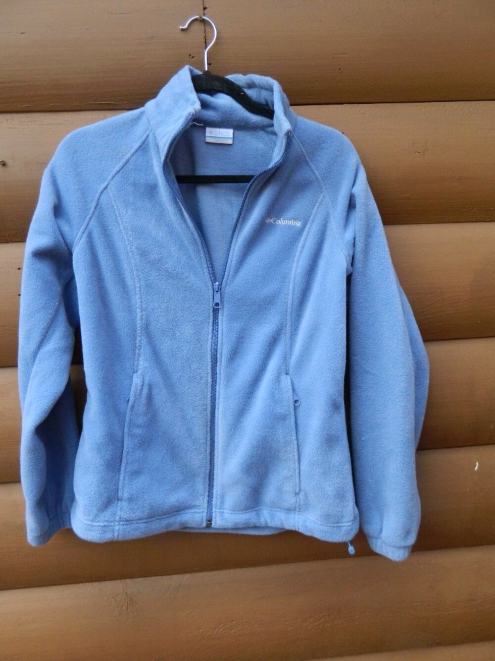 Columbia Jacket Women’s Small Fleece Blue Zip Front Pockets